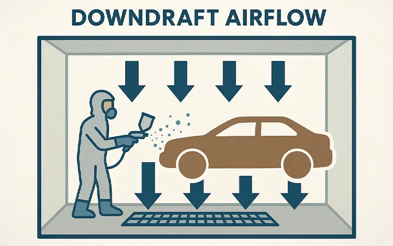 Crossdraft vs. Downdraft: Leitfaden zur Luftströmung in Sprühkabinen