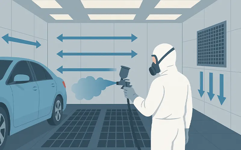 Crossdraft vs. Downdraft: Leitfaden zur Luftströmung in Sprühkabinen