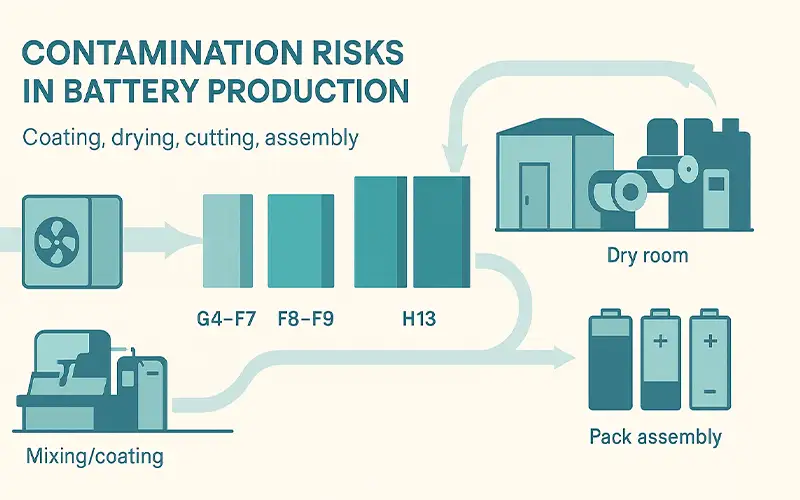 Luftfiltration für die Sicherheit in der Lithiumbatterie-Produktion