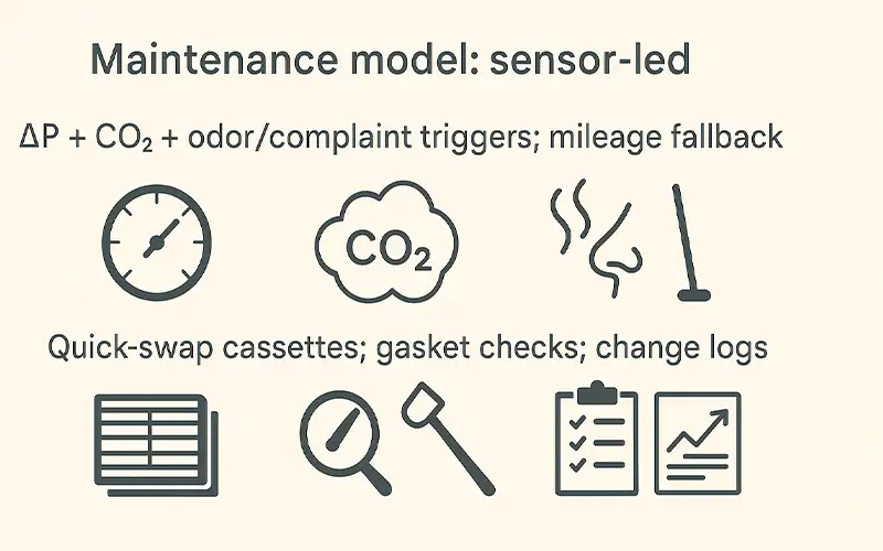 Medienauswahl für U-Bahnen: ePM1-Vorfilter, Feinfilter und Aktivkohleschichten