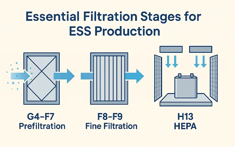 Wie Luftfiltration die Sicherheit von Energiespeicherbatterien schützt